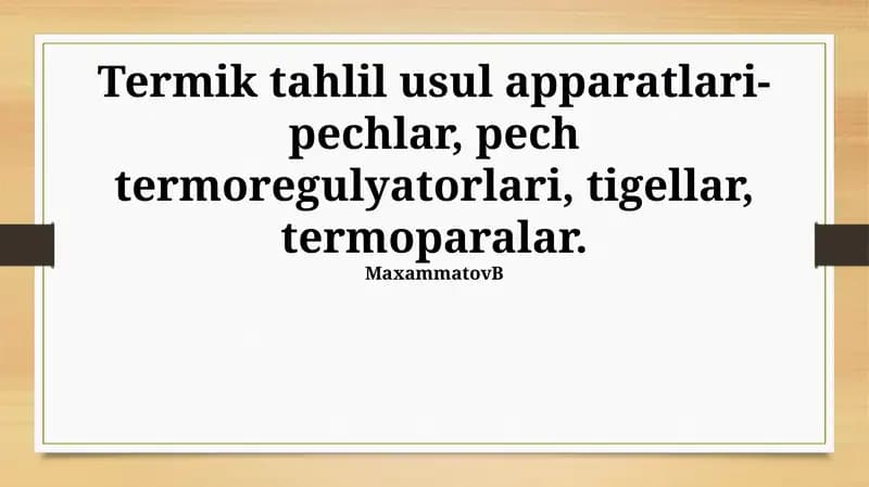 Termik tahlil uskunalari