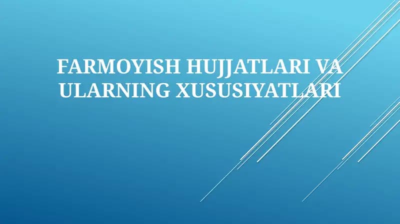 Farmoyish Hujjatlari