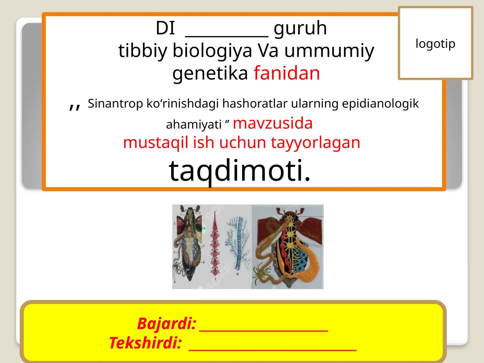 Sinantrop hashoratlar Oʻqituvchilar uchun