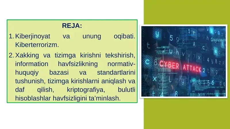 Kiberjinoyat va Kiberterrorizm