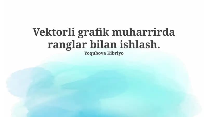 Vektorli grafik muharrirda ranglar bilan ishlash
