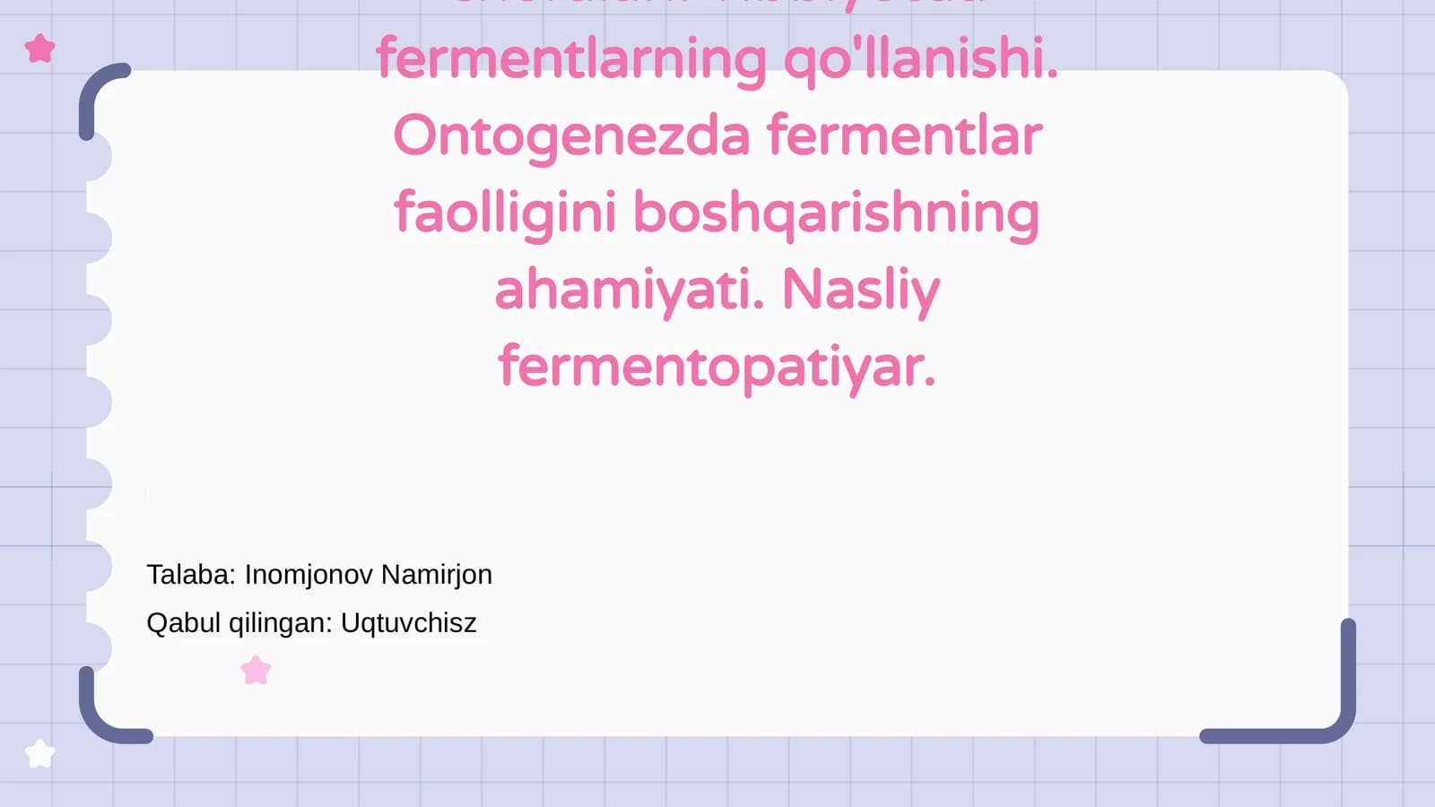 Ferment faolligi: Gipoatsid va giperatsid holatlari
