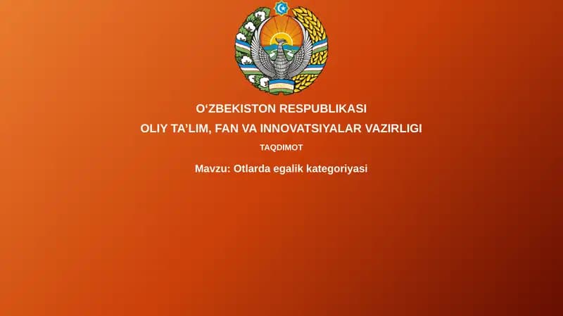 O'tloqlarda Egalik Kategoriyasi