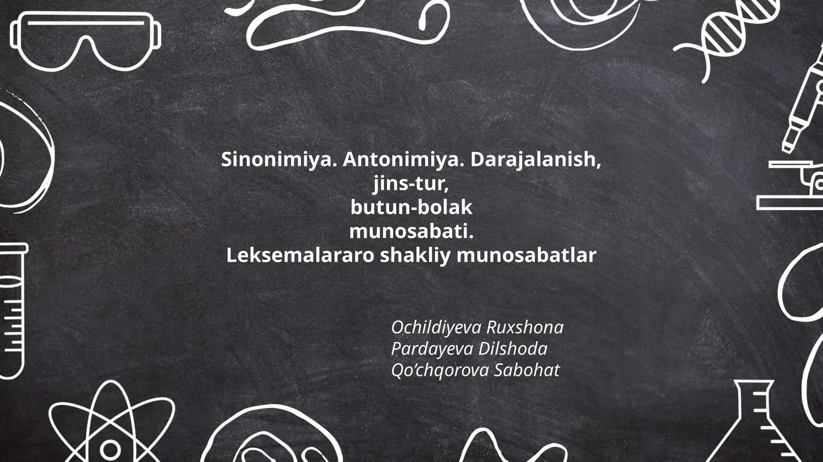 Sinonimiya. Antonimiya. Darajalanish