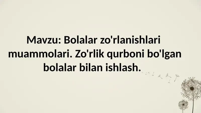 Bolalar zo'rlanishlari muammolari