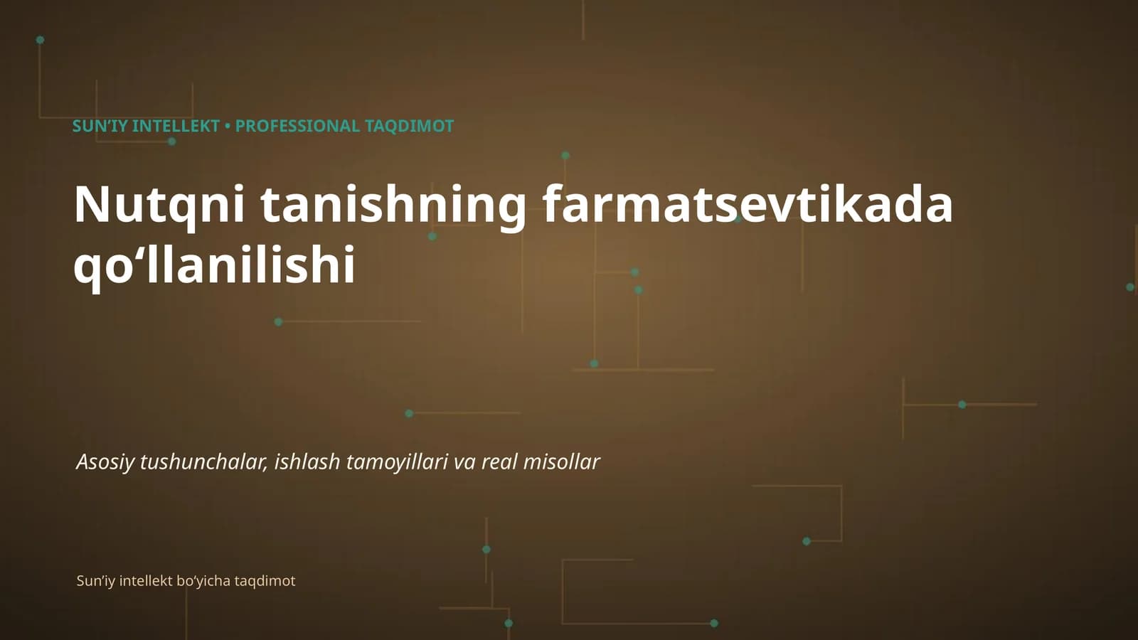 Nutqni tanishning farmatsevtikada qoʻllanilishi