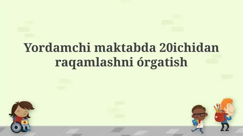 Sanash o'rgatish