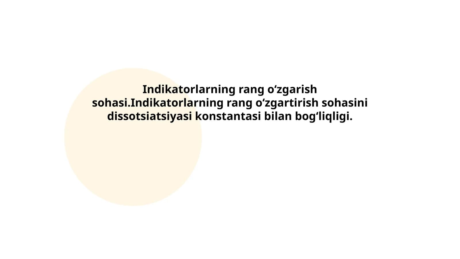 Indikatorlarning rang oʻzgarish sohasi