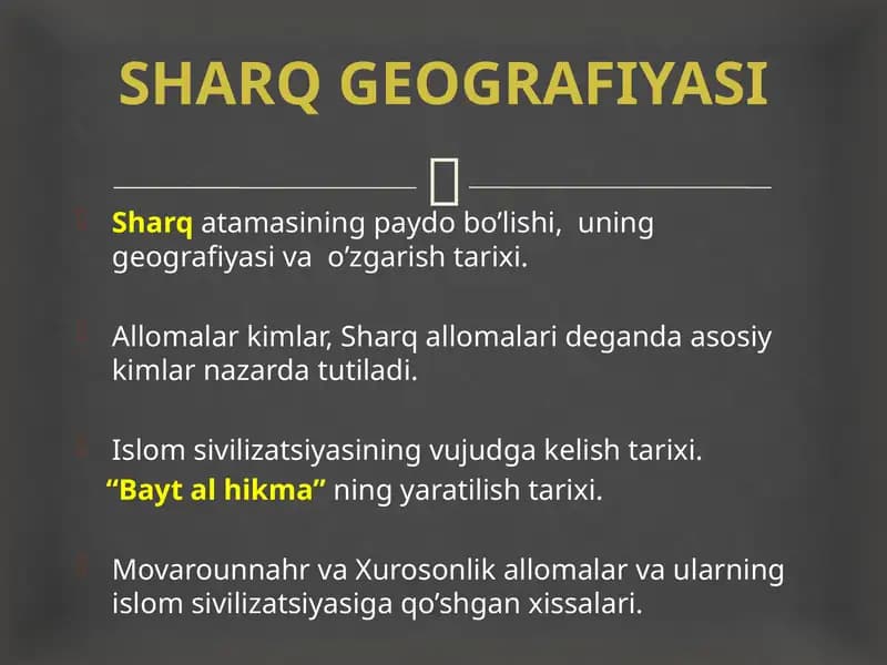 SHARQ GEOGRAFIYASI