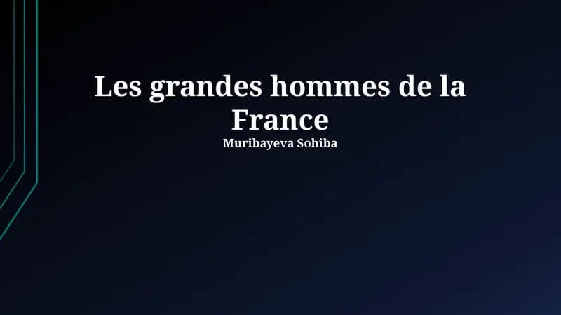 Les grandes hommes de la France