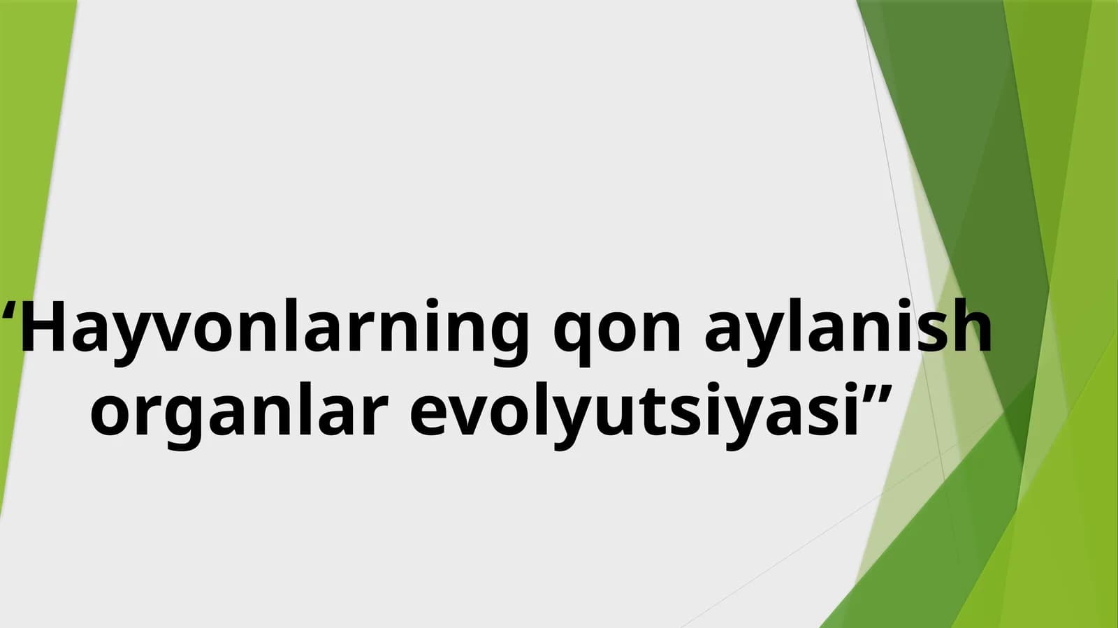 Hayvonlarning qon aylanish organlari evolyutsiyasi