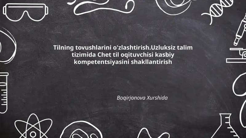 Tilning tovushlarini o'zlashtirish