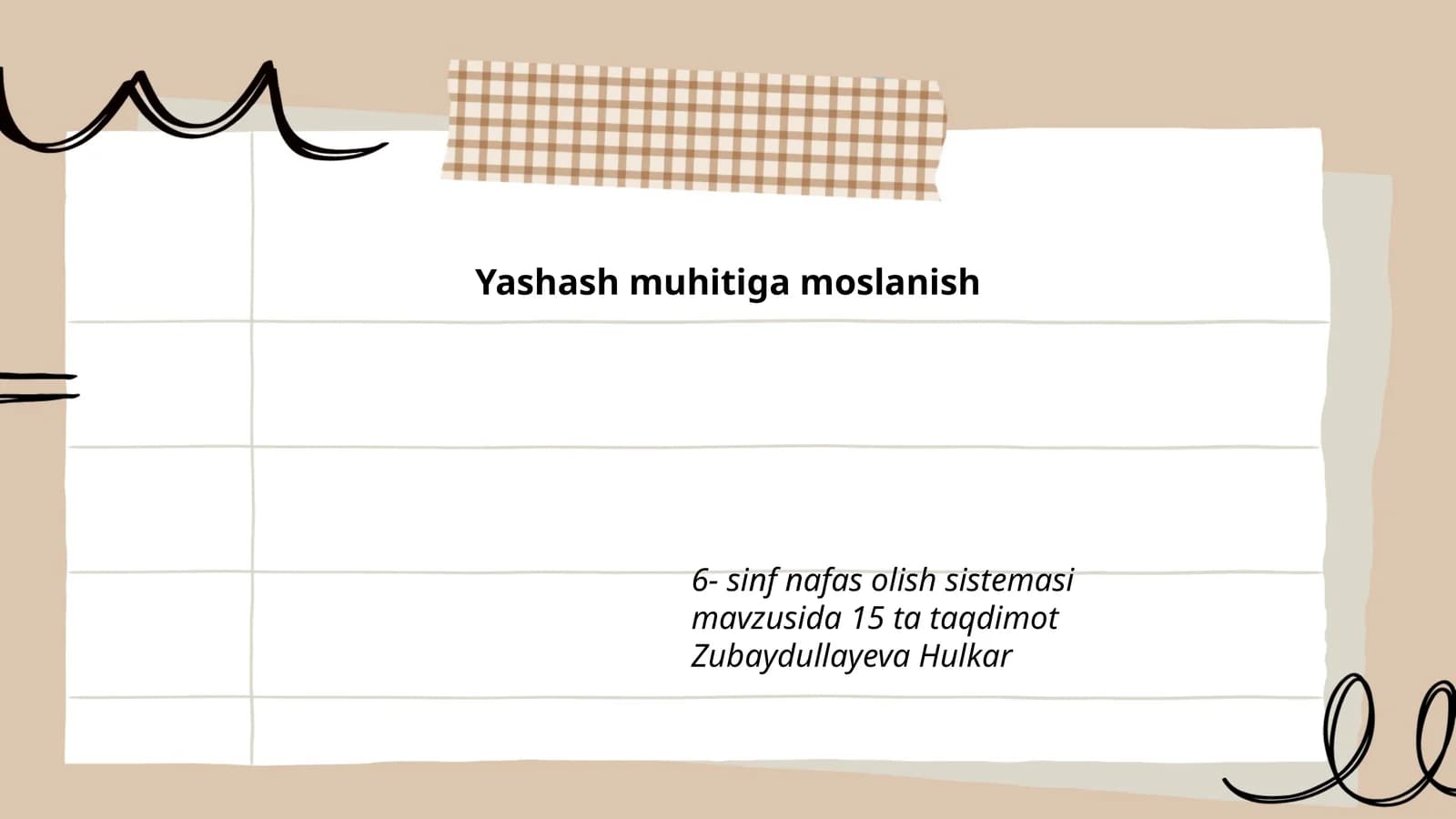 Yashash muhitiga moslanish