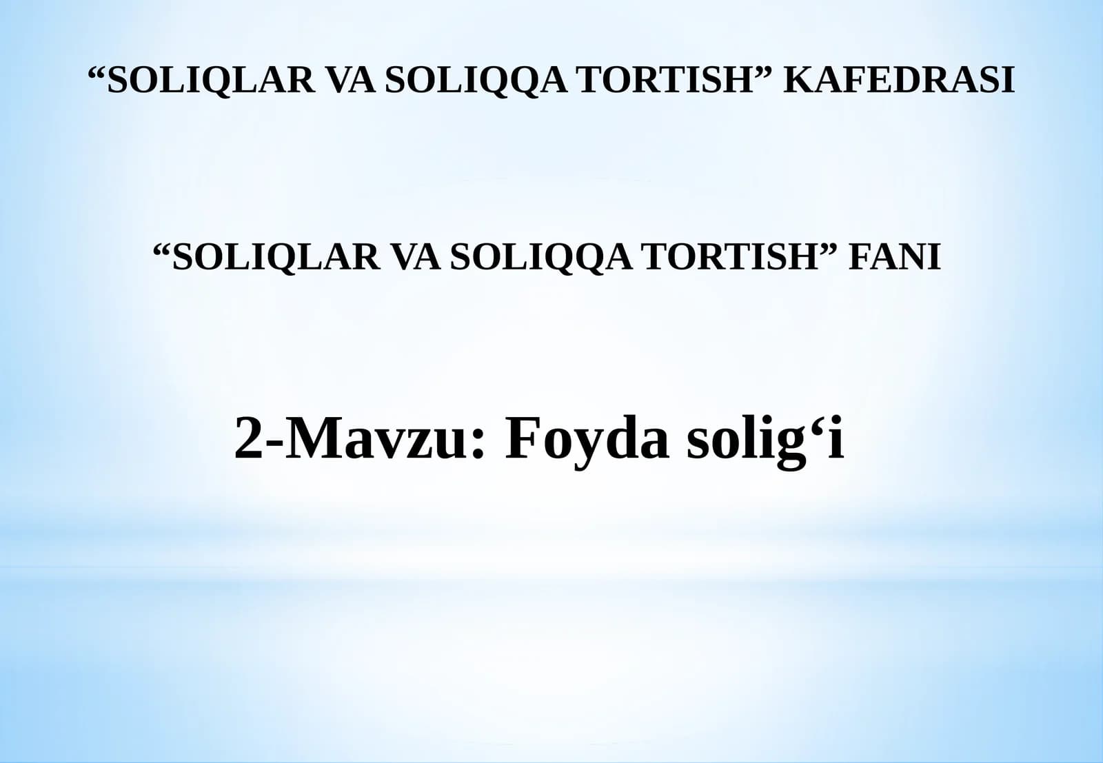 Foyda solig’i