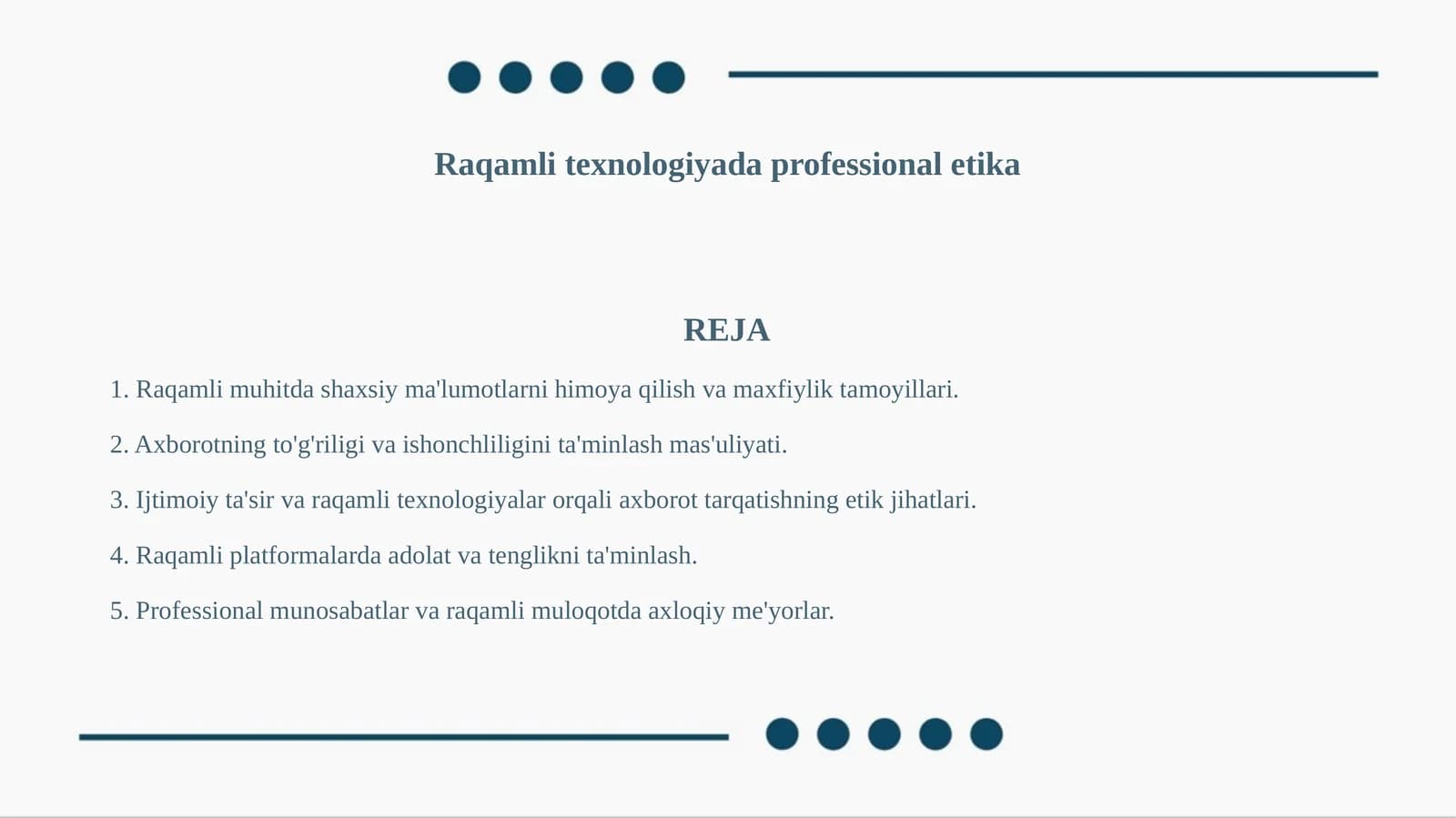 Raqamli texnologiyada professional etika