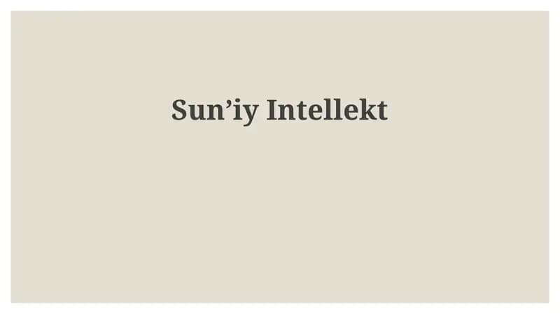 Sunʼiy Intellekt