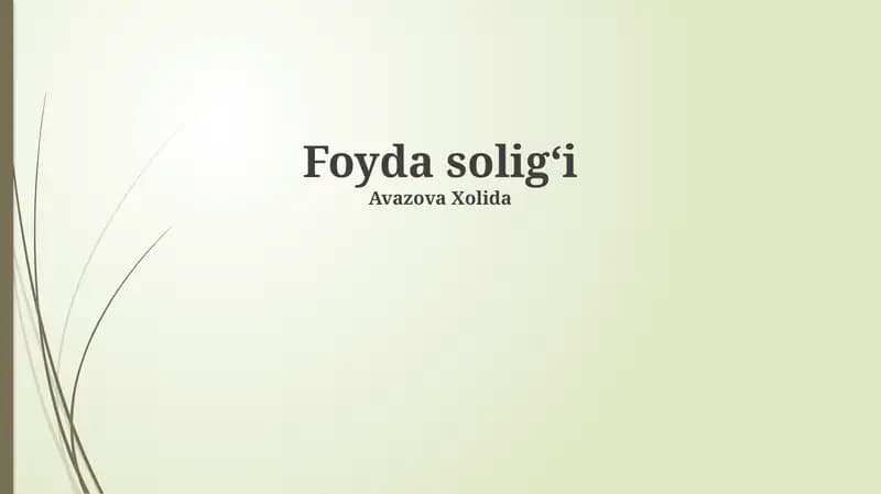 Foyda soligʻi