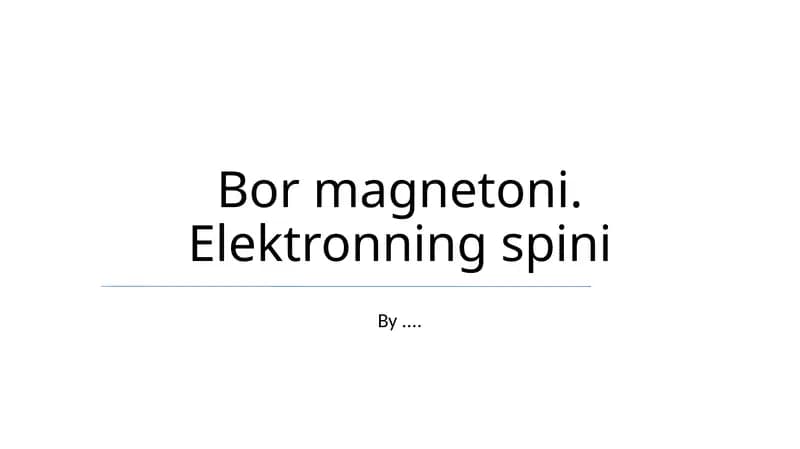 Bor Magnetoni