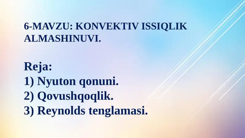 Konvektiv issiqlik almashinuvi