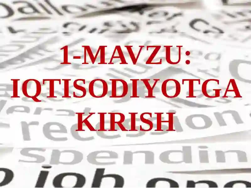 IQTISODIYOTGA KIRISH