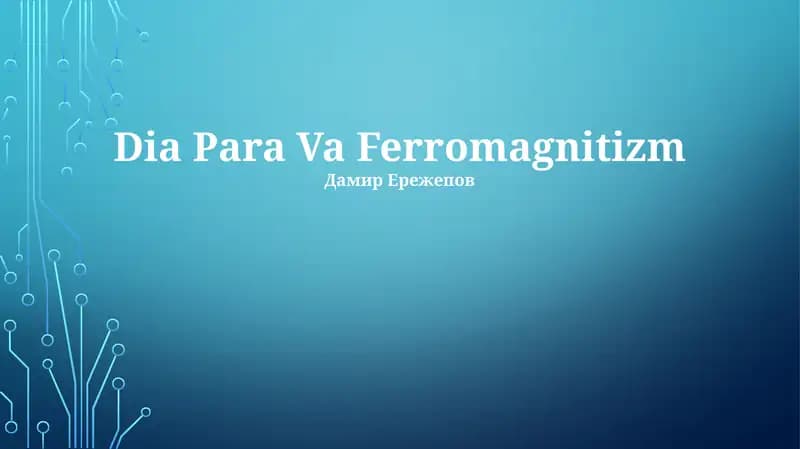 Dia Para Va Ferromagnitizm