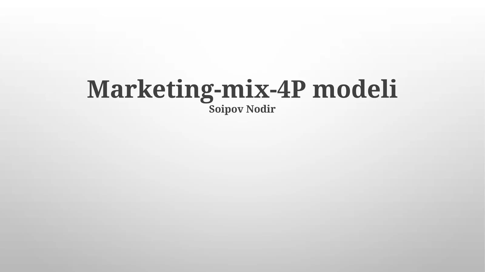 Marketing-mix-4P modeli