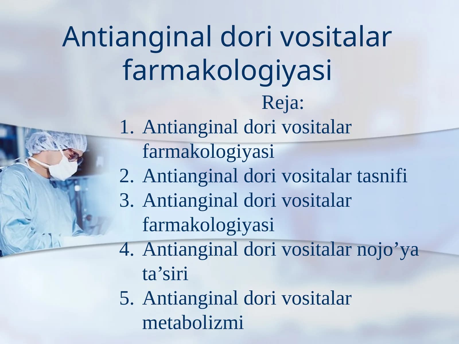 Antianginal dori vositalar farmakologiyasi