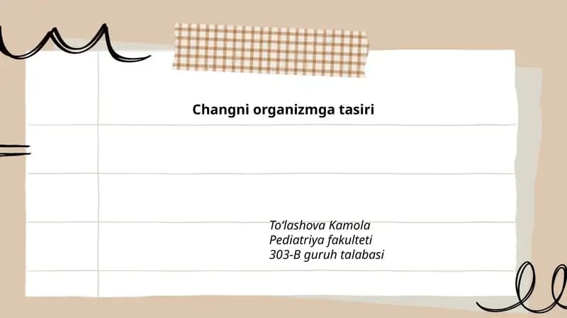 Changni organizmga tasiri