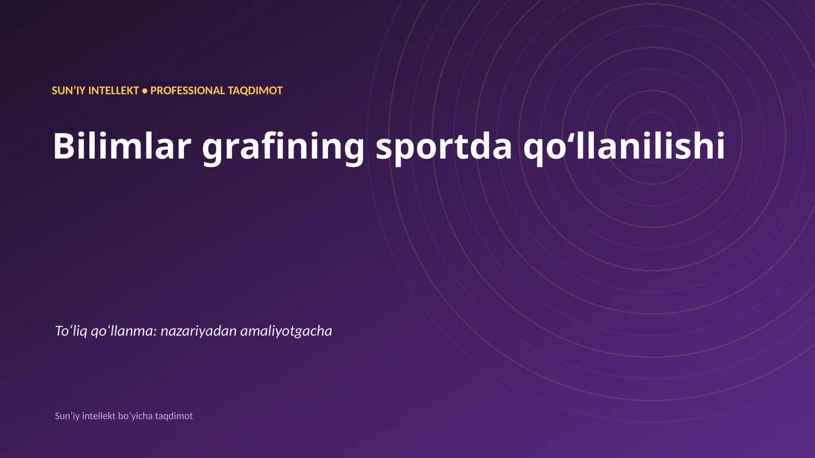 Bilimlar grafining sportda qoʻllanilishi
