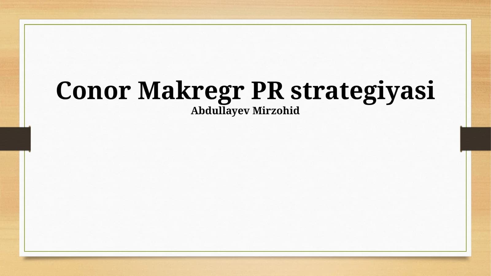 Conor Makregor PR strategiyasi