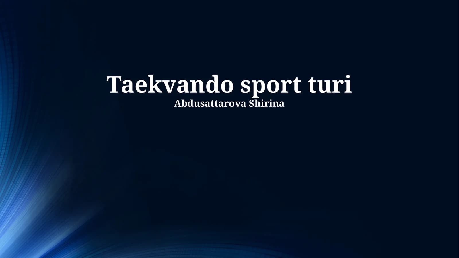 Taekvando sport turi