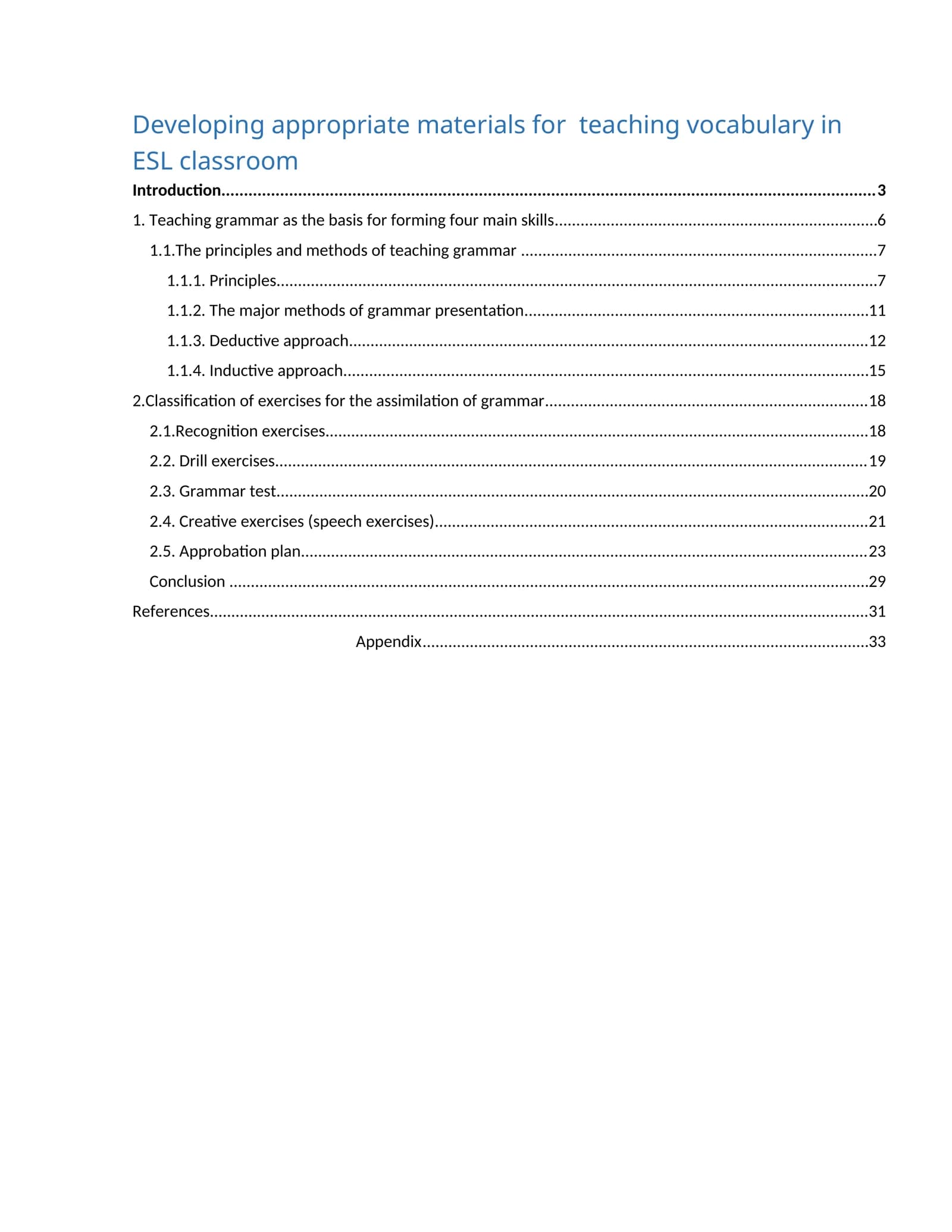 Teaching Grammar Principles and Methods