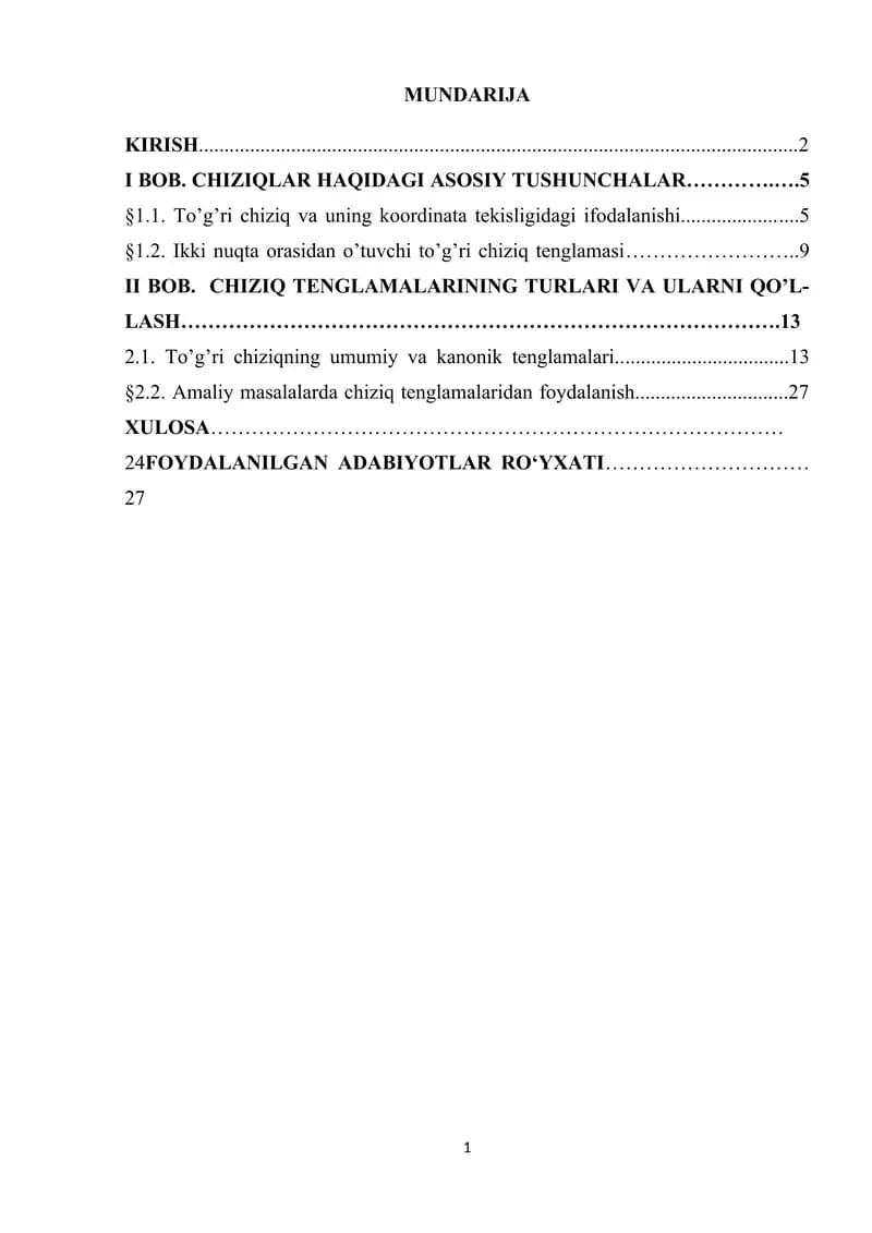 Chiziqli tenglamalar