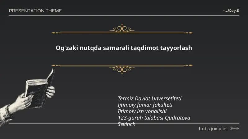 Og'zaki nutqda samarali taqdimot tayyorlash