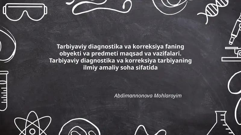 Tarbiyaviy diagnostika va korreksiya