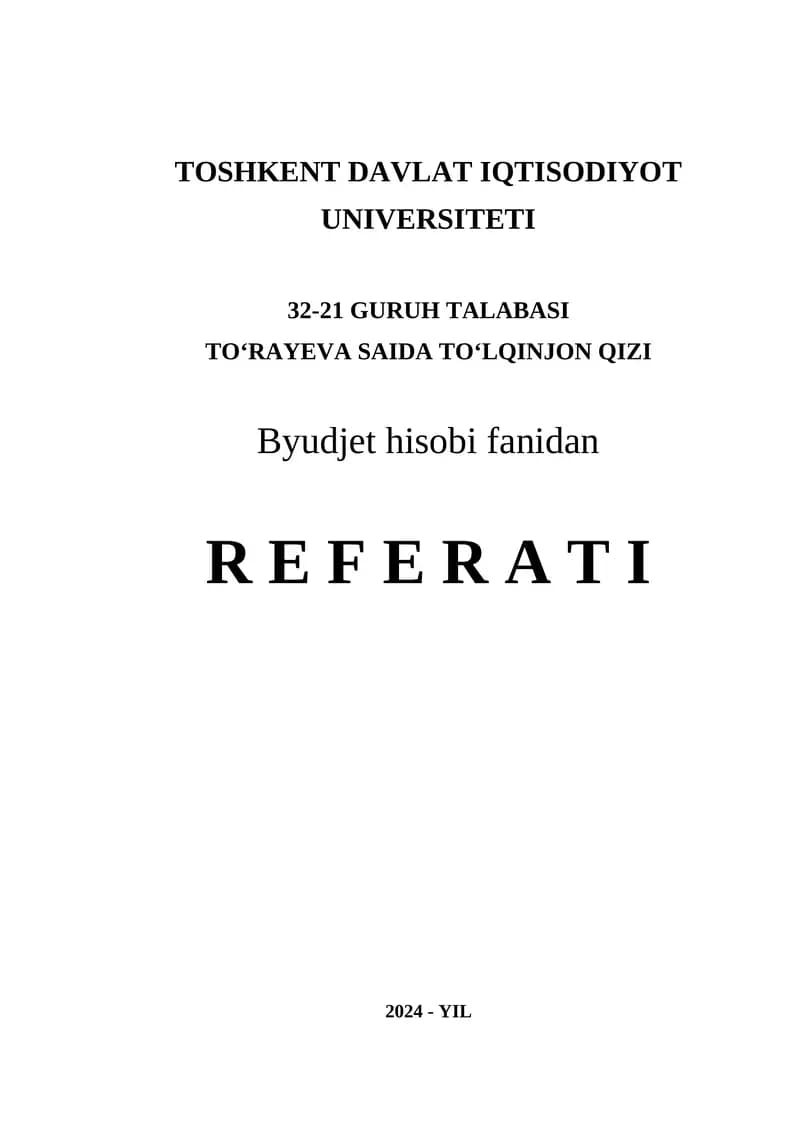 BYUDJET TASHKILOTLARIDA BYUDJETDAN TASHQARI MABLAG‘LAR BO‘YICHA JORIY YILGA MOLIYAVIY NATIJALAR HISOBI