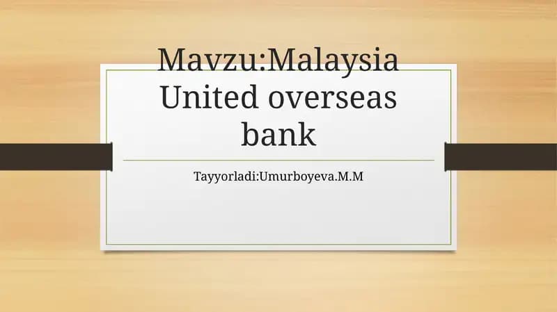 Malaysia United overseas bank