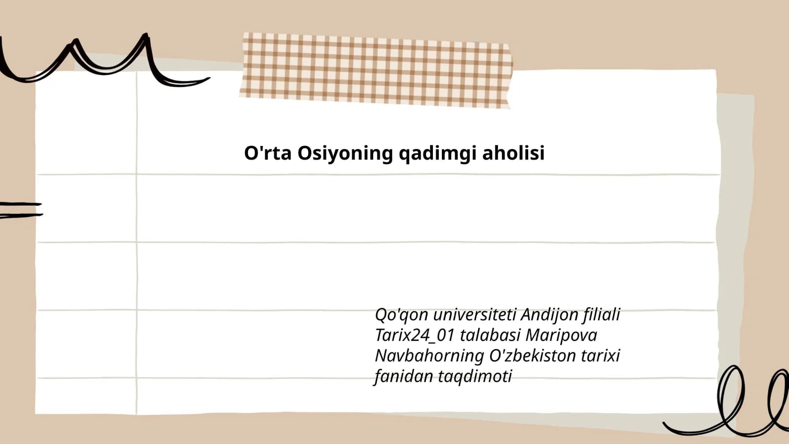 O`rta Osiyoning qadimgi aholisi