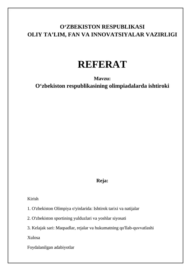 O'zbekiston Olimpiya o'yinlarida: Ishtirok tarixi va natijalar