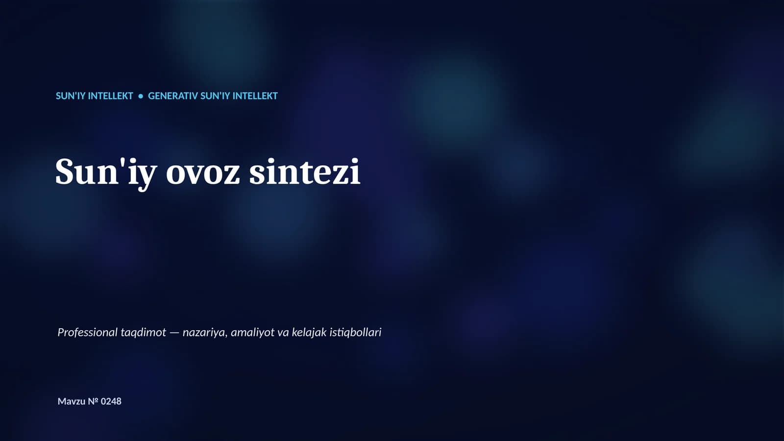 Generativ SUN'IY INTELLEKT