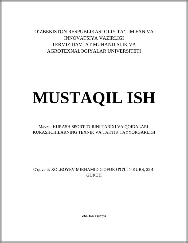 Kurash Sport Turi Tarixi va Qoidalari