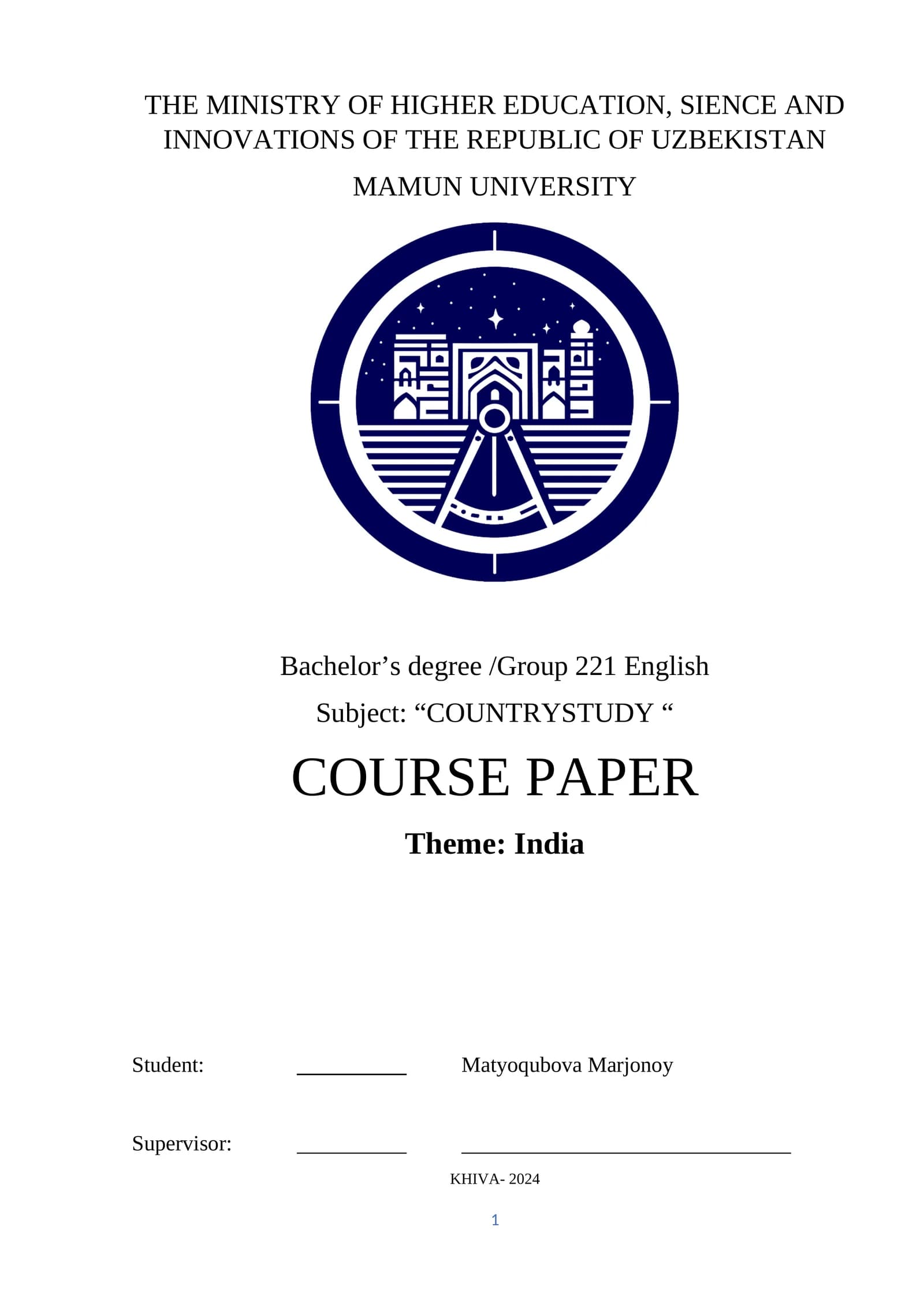 India Country Study