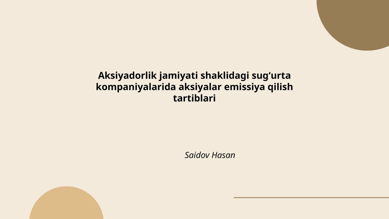Aksiyadorlik jamiyati shaklidagi sugʻurta kompaniyalarida aksiyalar emissiya qilish tartiblari