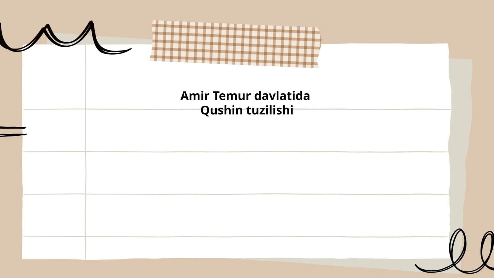 Amir Temur davlatida Qushin tuzilishi
