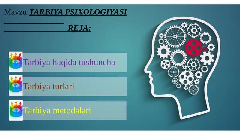 TARBIYA PSIXOLOGIYASI
