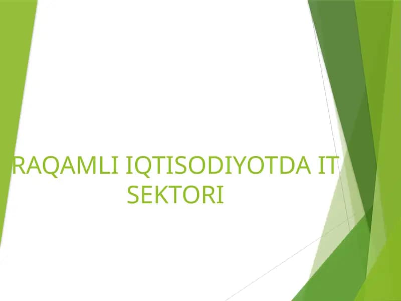 RAQAMLI IQTISODIYOTDA IT SEKTORI
