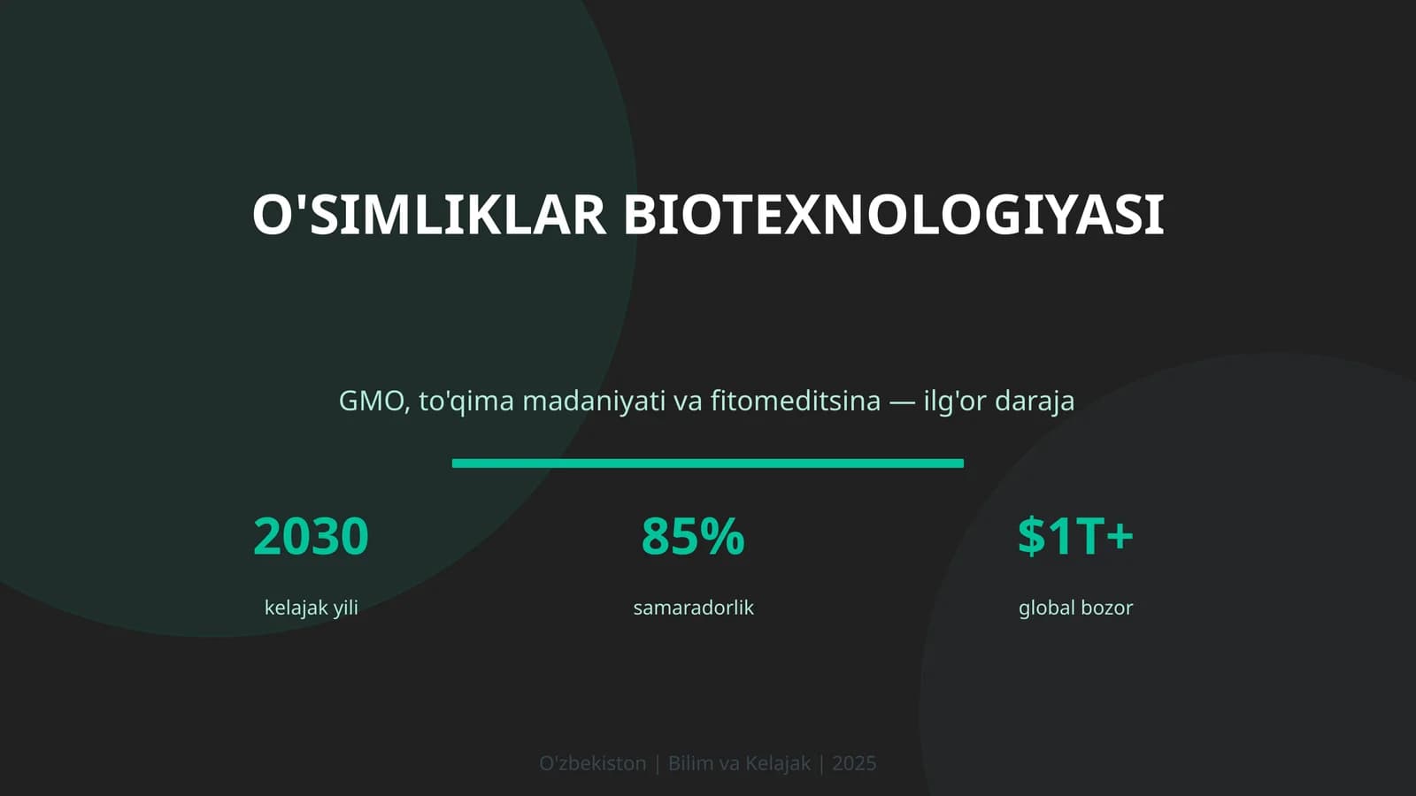 O'SIMLIKLAR BIOTEХNOLOGIYASI