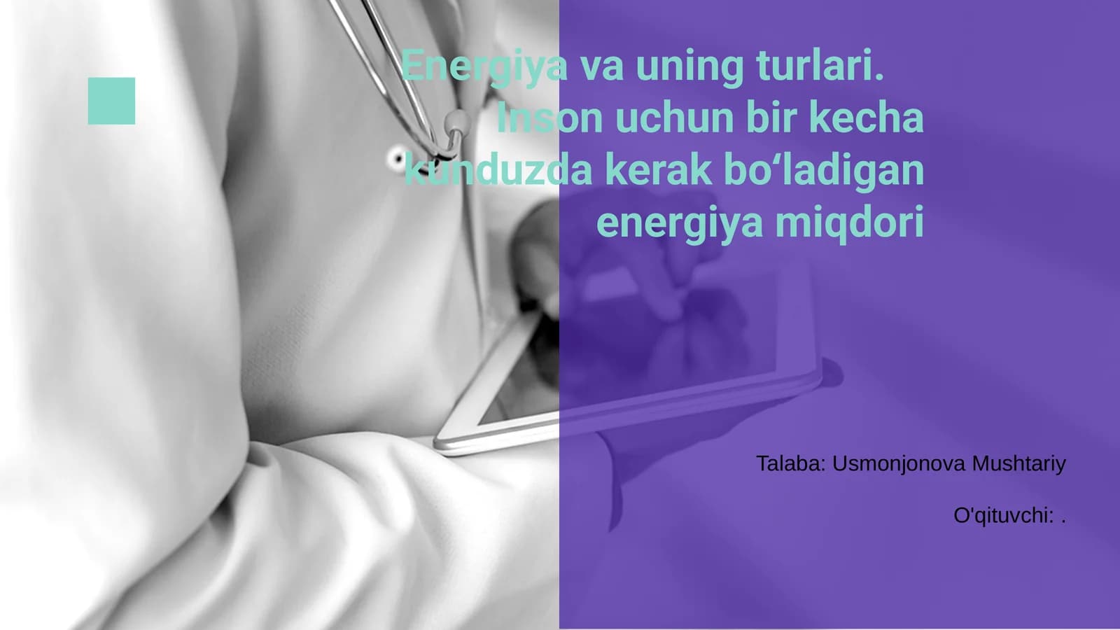 Energiya va uning turlari