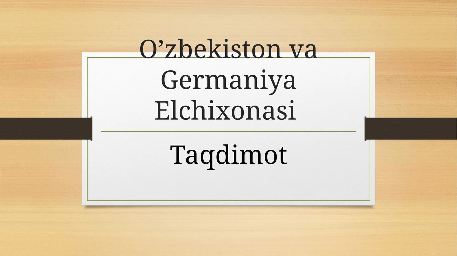 O’zbekiston va Germaniya Elchixonasi
