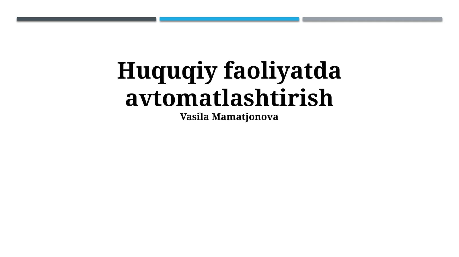 Huquqiy faoliyatda avtomatlashtirish